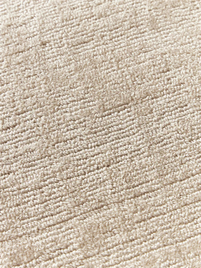 Beige Viscose Silk Round Area Rug