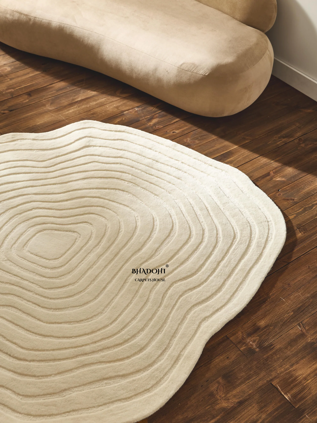Ivory Hand Tufted Round Rug – Premium Carpet for Modern Homes