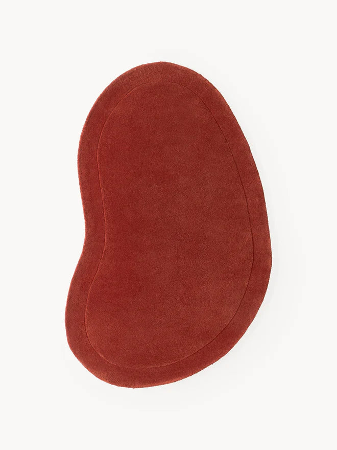 Rust Color Hand-Tufted Irregular Rug