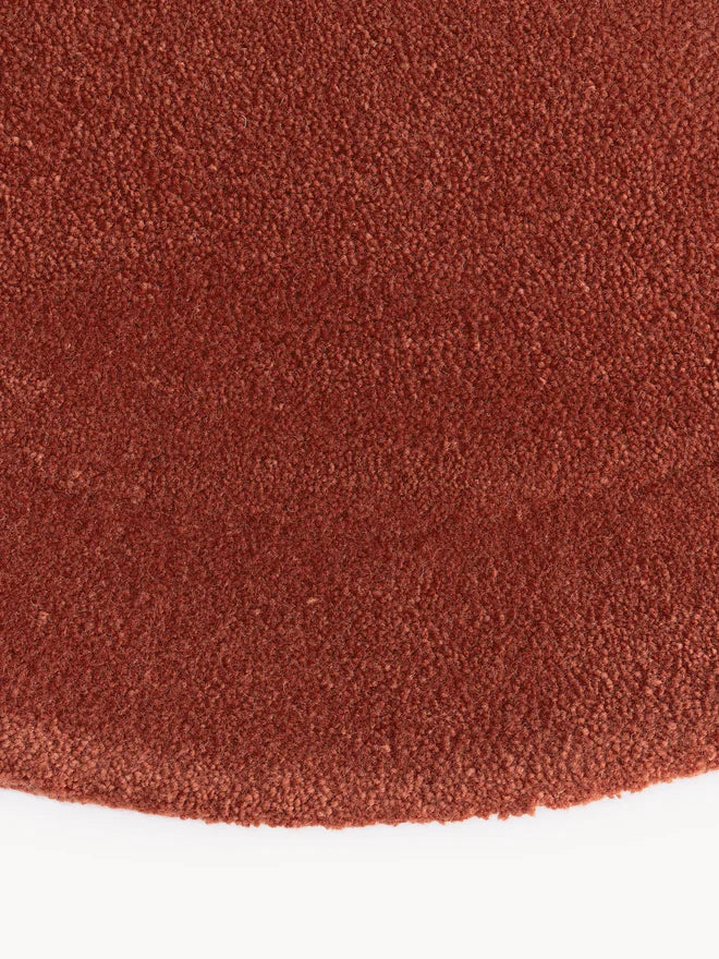 Rust Color Hand-Tufted Irregular Rug