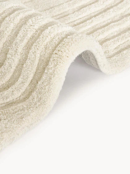 Ivory Color Hand-Tufted Irregular Rug