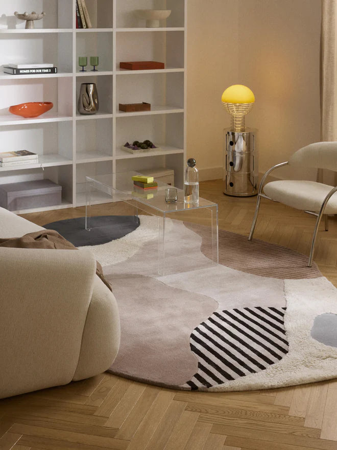 Multicolor Color Hand-Tufted Irregular Rug