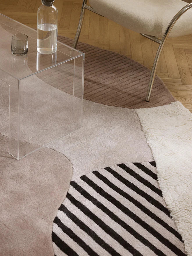 Multicolor Color Hand-Tufted Irregular Rug