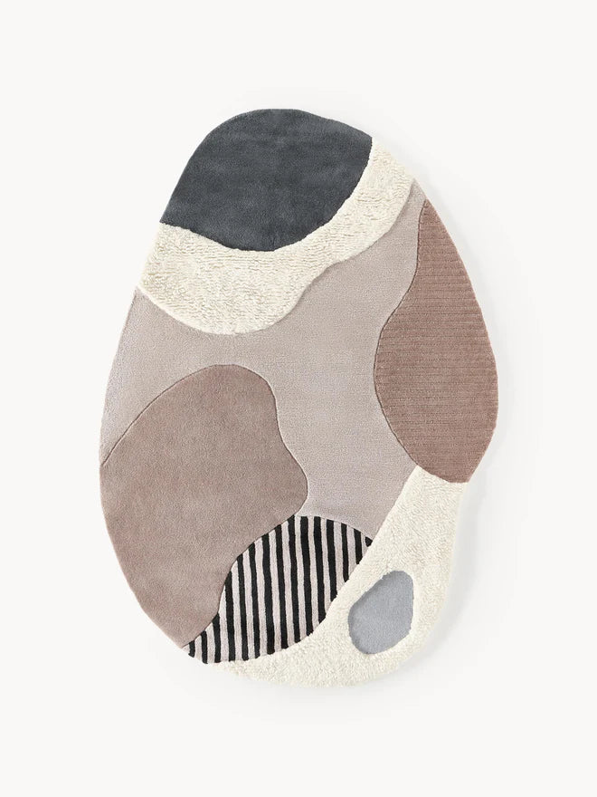 Multicolor Color Hand-Tufted Irregular Rug