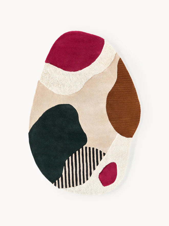 Multicolor Color Hand-Tufted Irregular Rug