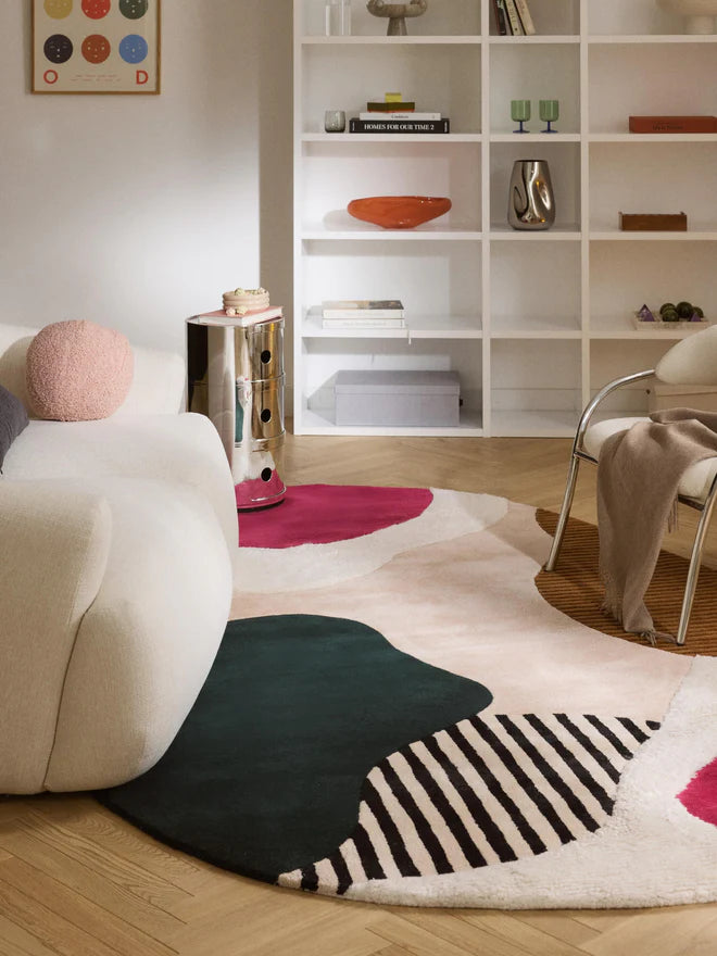 Multicolor Color Hand-Tufted Irregular Rug