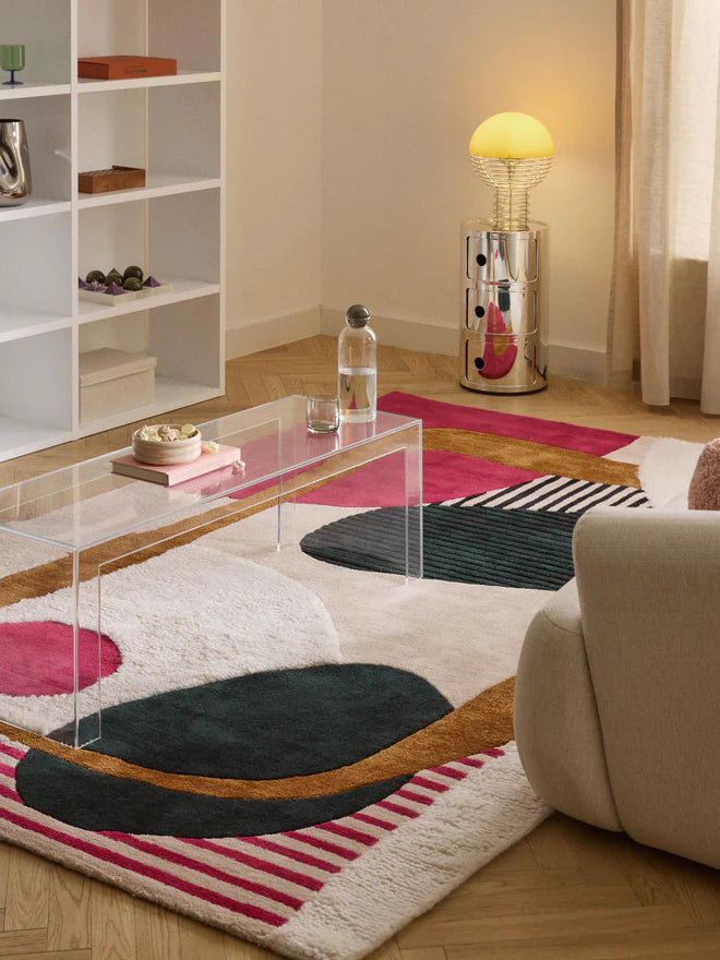 Multicolor Hand-Tufted Wool Rug