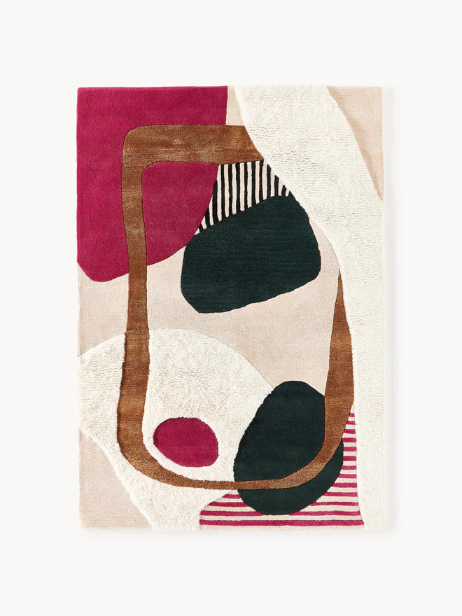 Multicolor Hand-Tufted Wool Rug