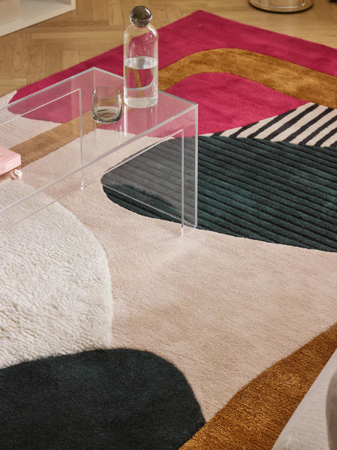 Multicolor Hand-Tufted Wool Rug