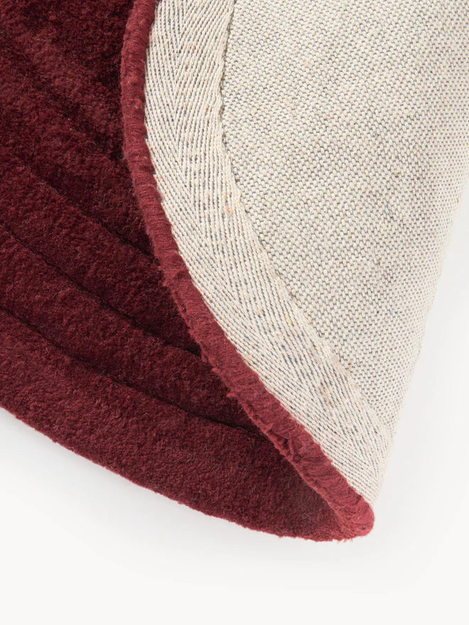 Burgendy Color Hand-Tufted Irregular Rug