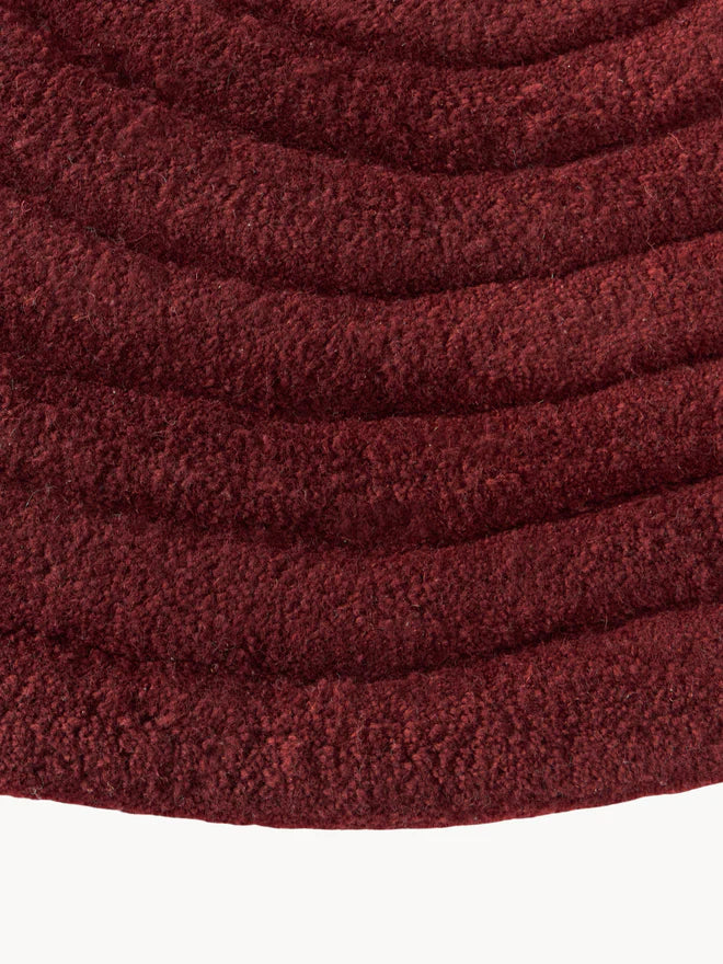 Burgendy Color Hand-Tufted Irregular Rug