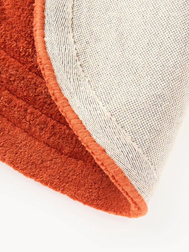 Rust Color Hand-Tufted Irregular Rug