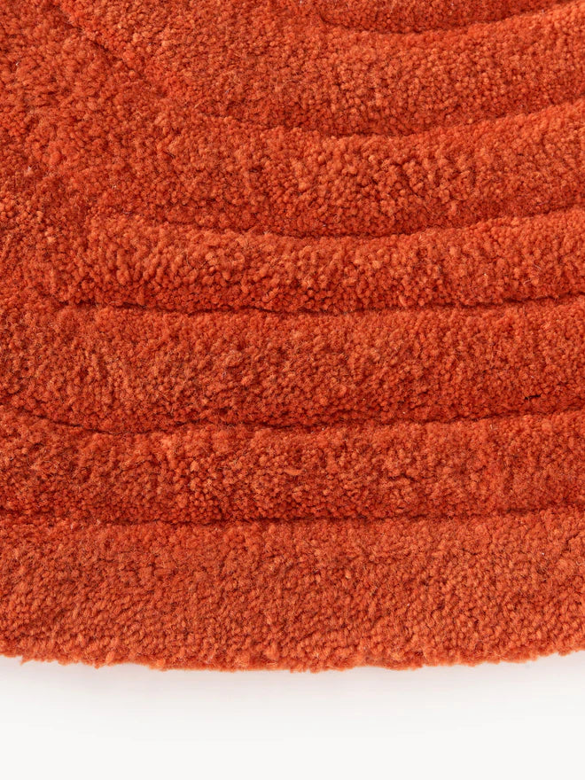 Rust Color Hand-Tufted Irregular Rug