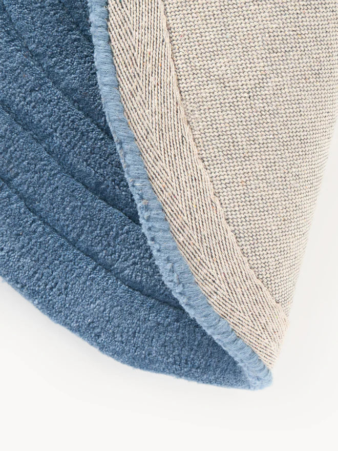 Lite Blue Color Hand-Tufted Irregular Rug
