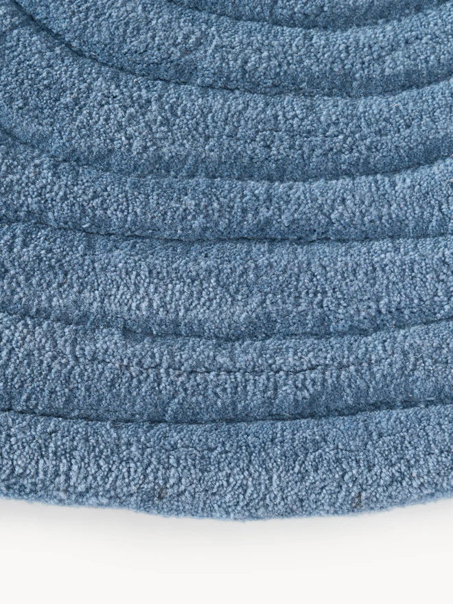 Lite Blue Color Hand-Tufted Irregular Rug