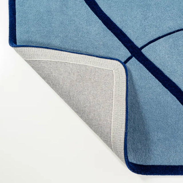 Blue Color Premium Handmade Woolen Irregular Rug