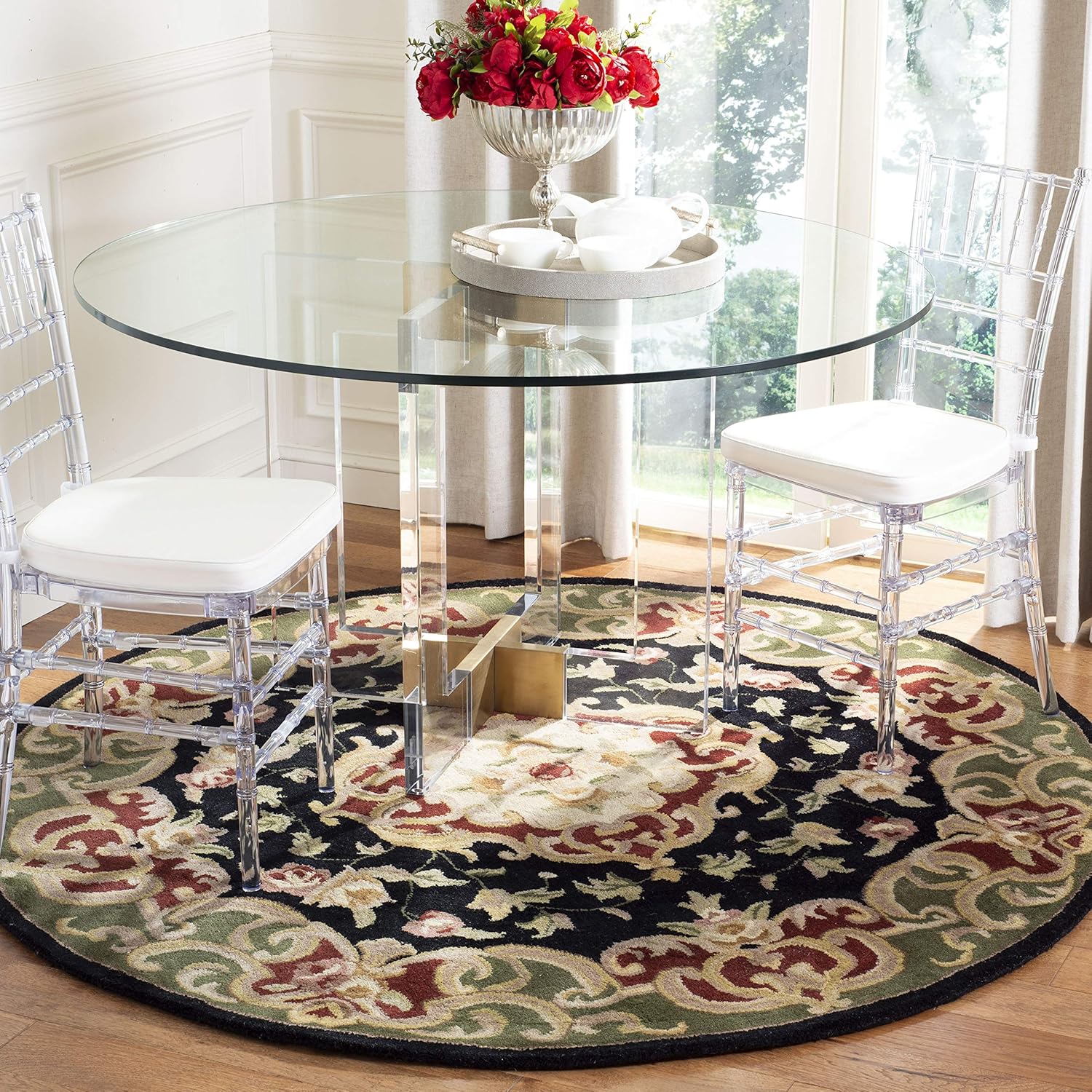 Darvish Persian Tufted Round Carpet & Rug