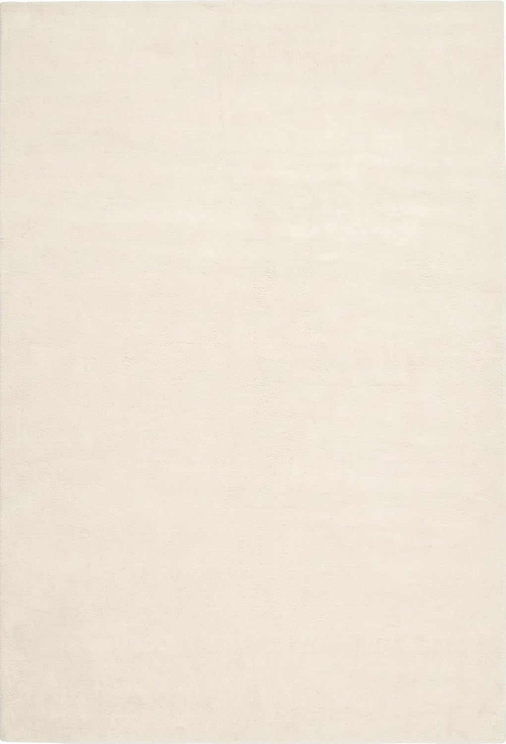 Dusty White Color Wool Hand-tufted Solid Carpet & Rug