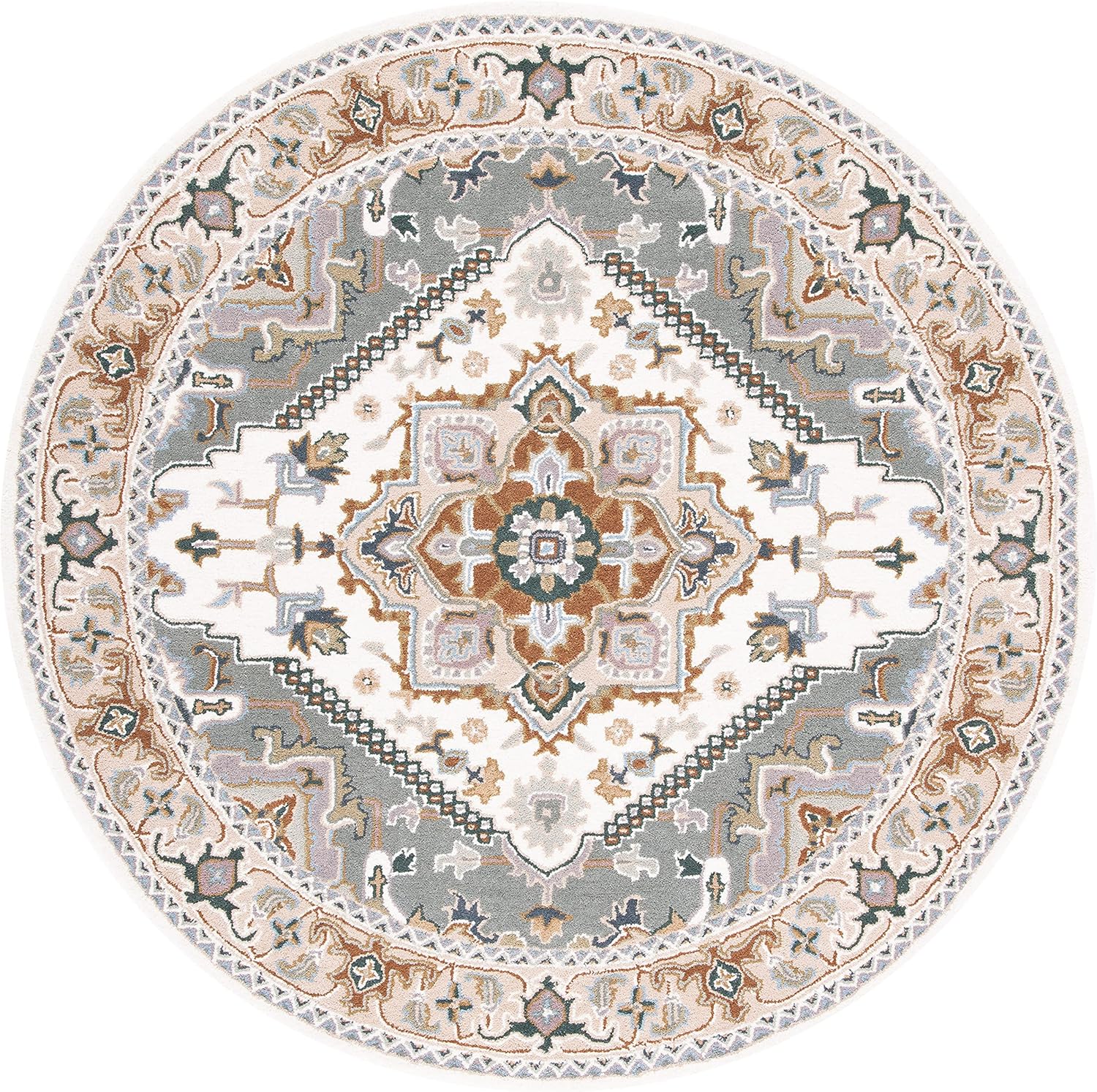 Farahan Persian Tufted Round Carpet & Rug