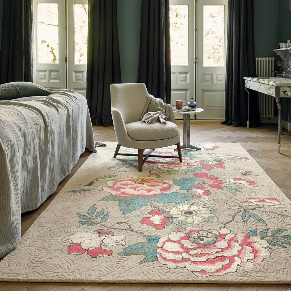 Fine Botanical Foliage Hand-Tufted Rug