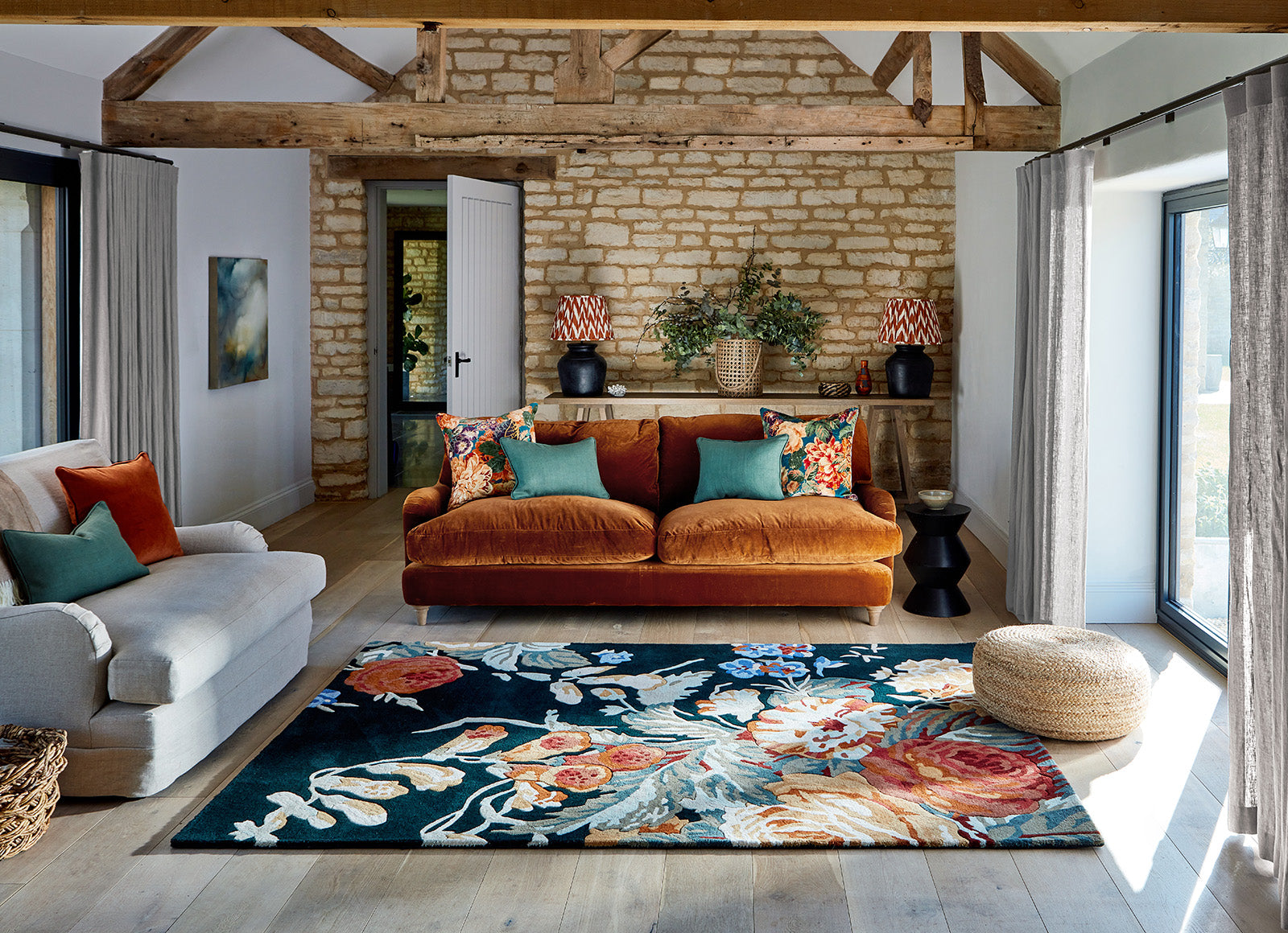 Floral Mirage Foliage Hand-Tufted Rug