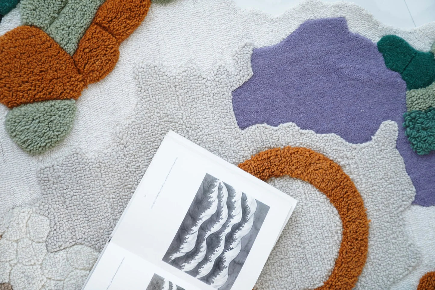 Multicolor High-Low Hand-Tufted Wool Rug