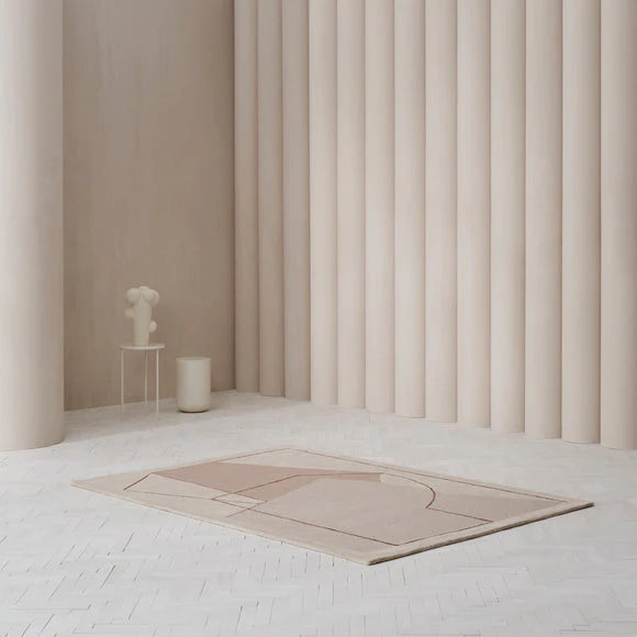 Beige Color Hand-Tufted 100% New Zealand Wool Rug