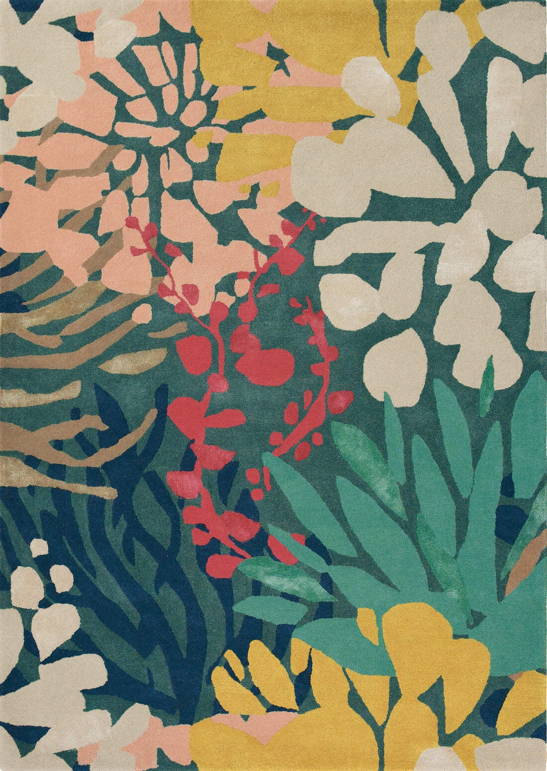 Garden Grace Foliage Hand-Tufted Rug