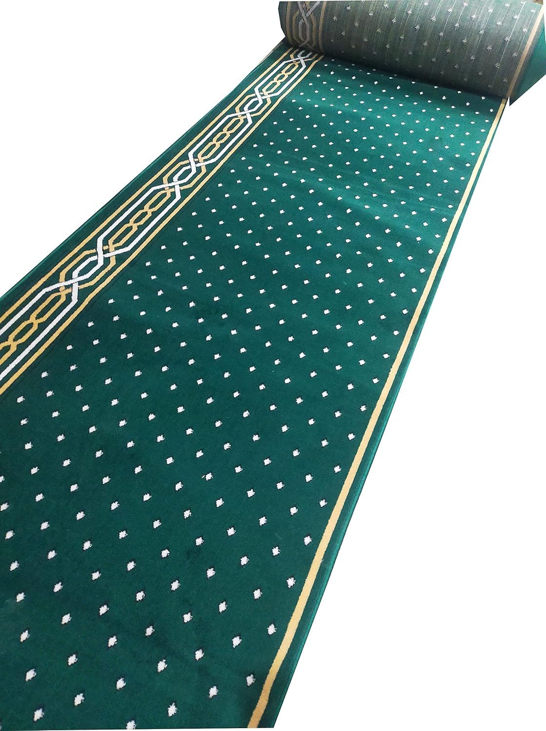 Green Janamaz Roll – Premium Masjid Carpet | Mosque Prayer Mat & Janamaz Rug