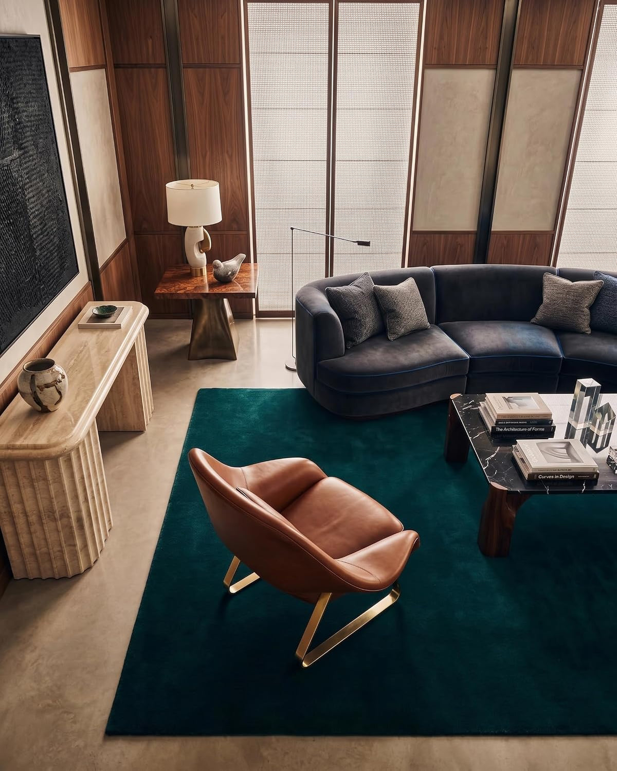 Emerald Green Color Wool Hand-tufted Solid Carpet & Rug