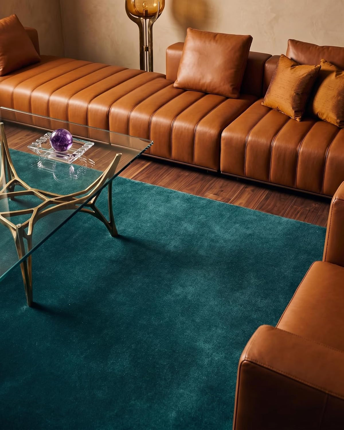 Emerald Green Color Wool Hand-tufted Solid Carpet & Rug
