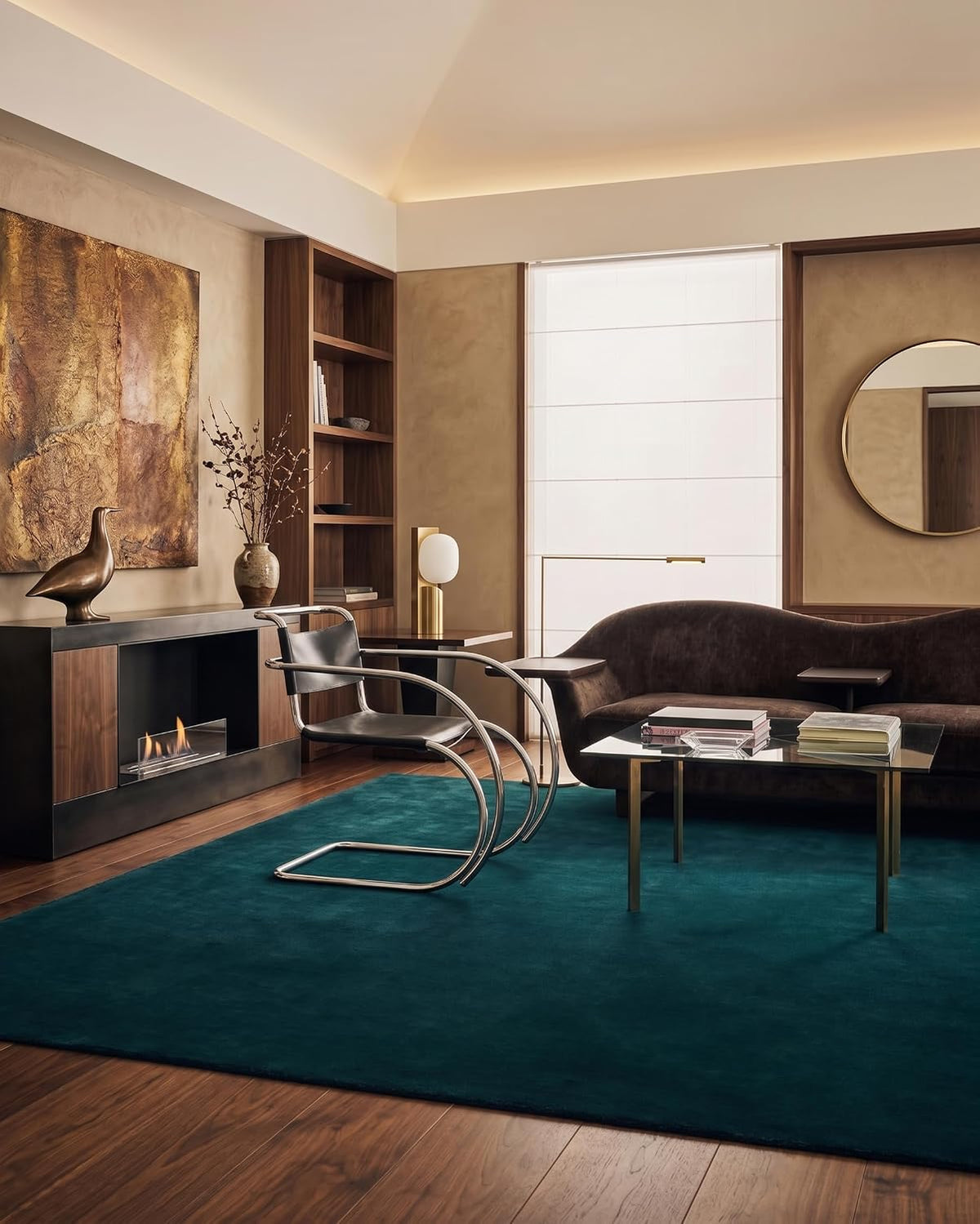 Emerald Green Color Wool Hand-tufted Solid Carpet & Rug