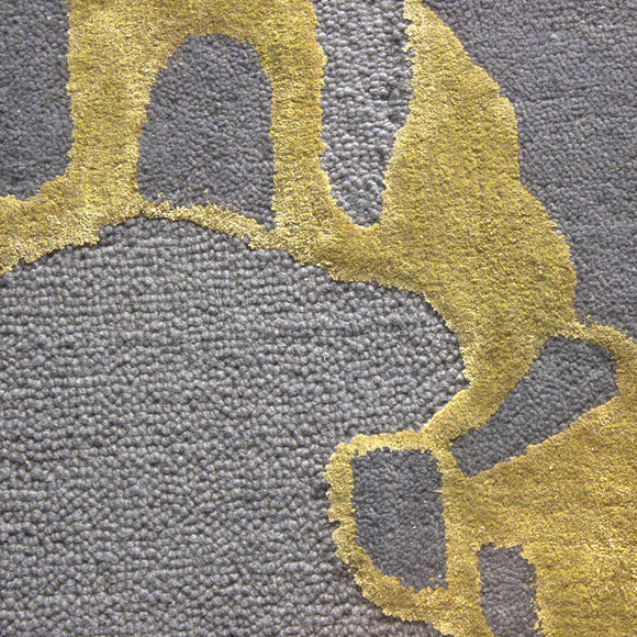 Grey & Gold Hand-Tufted Viscose Silk & Wool Rug