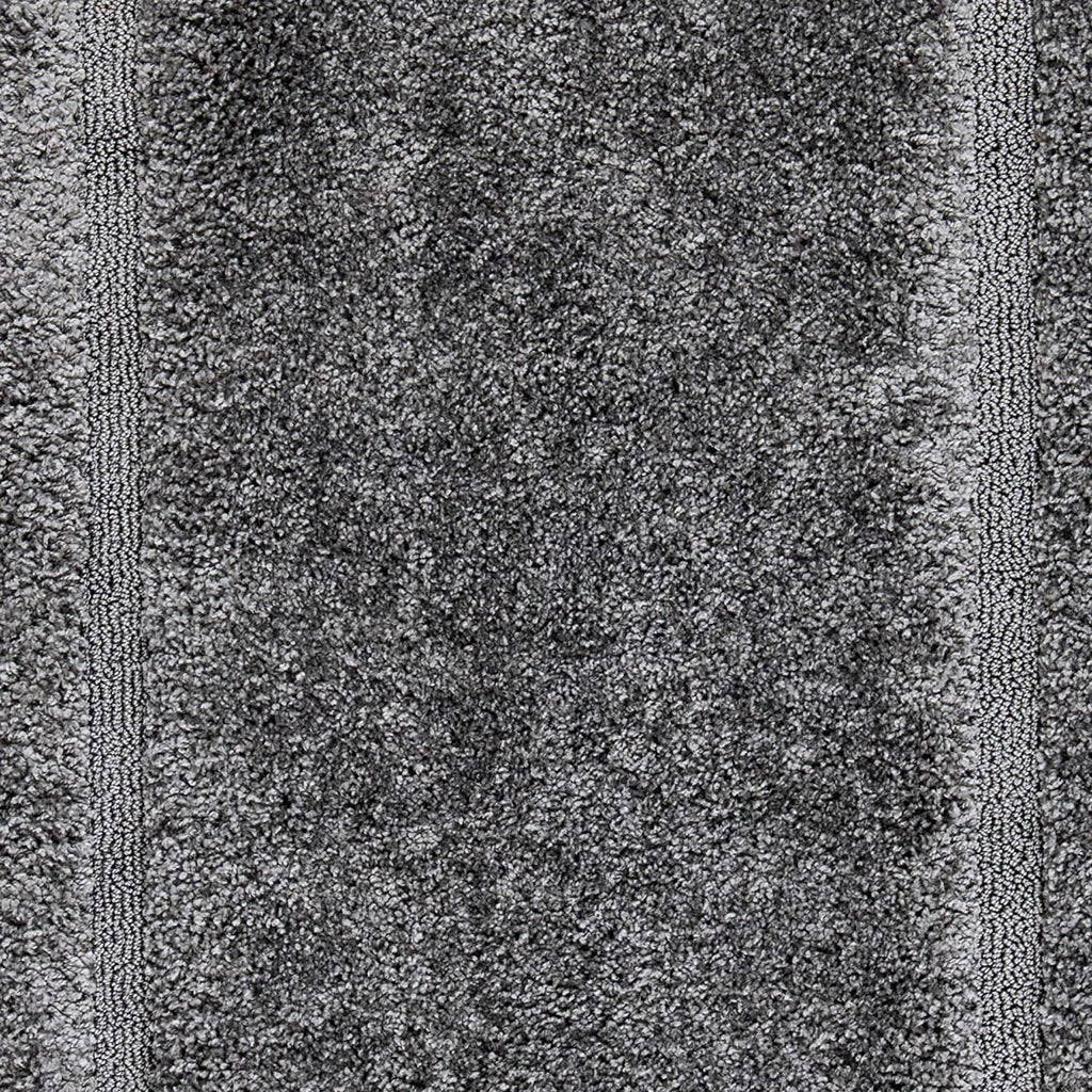 Dark Grey Frame Pattern Shaggy Carpet | Soft & Fluffy Microfiber Area Rug