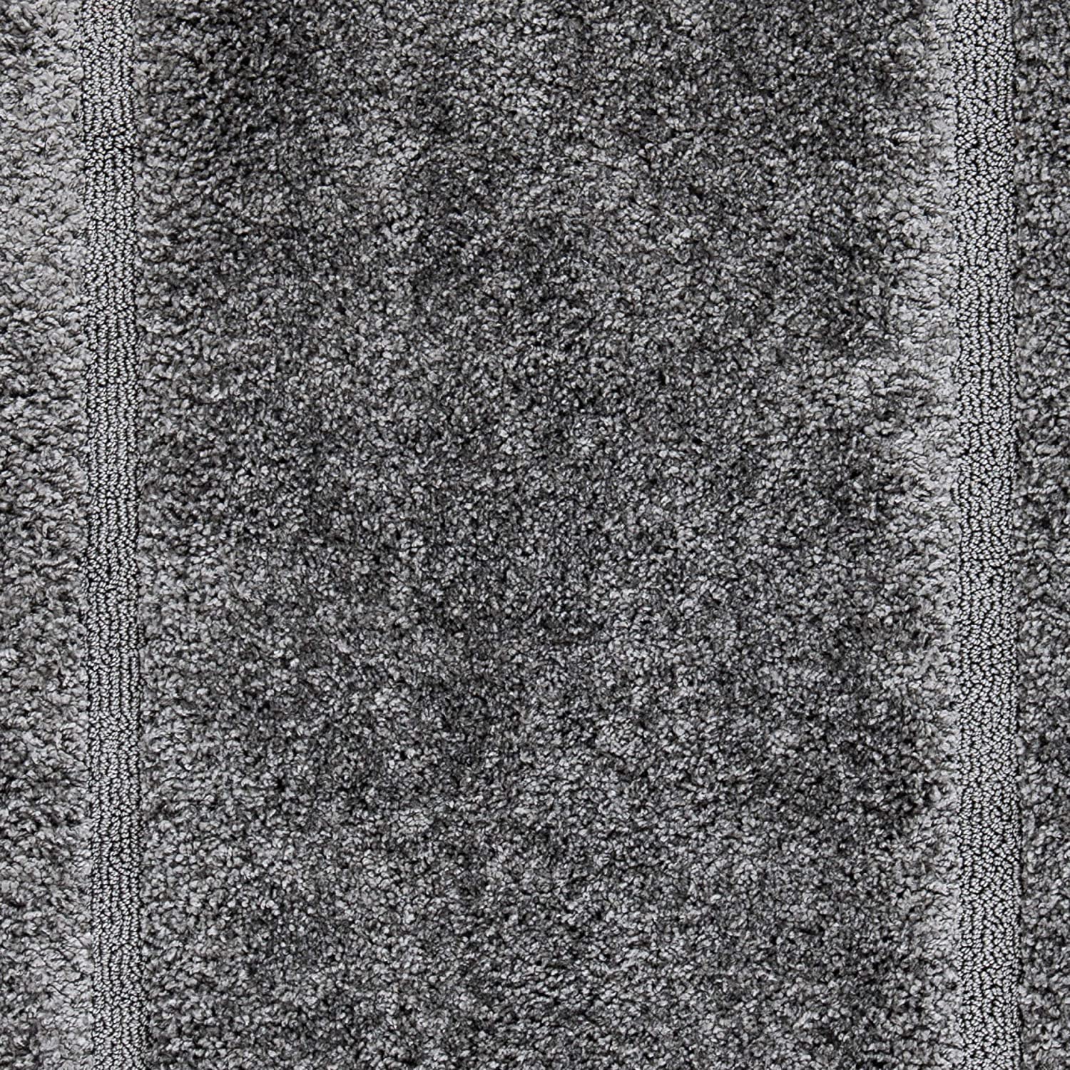 Dark Grey Frame Pattern Shaggy Carpet | Soft & Fluffy Microfiber Area Rug