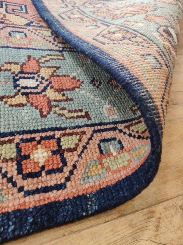 Black Oushak Hand-Knotted Wool Rug