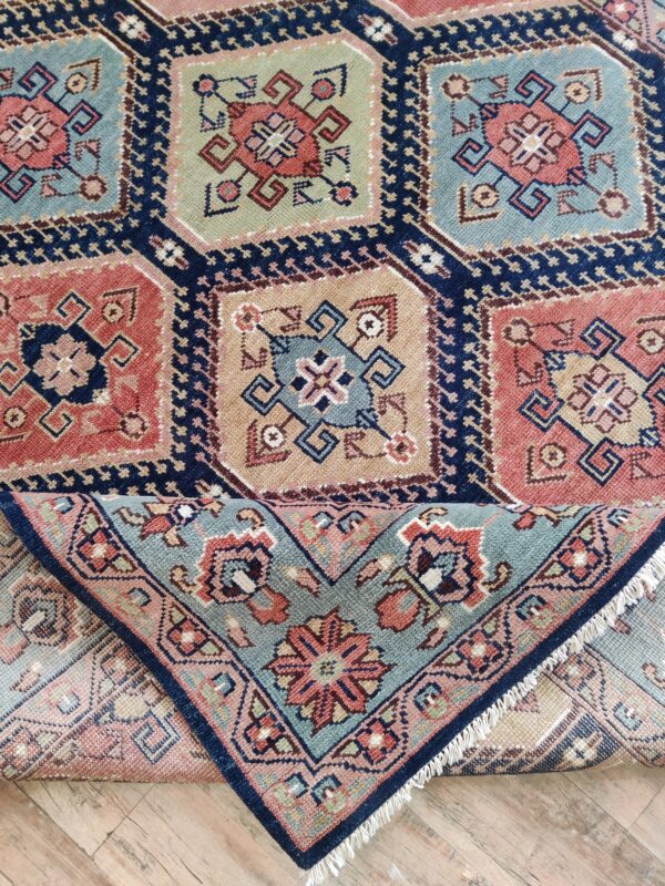 Black Oushak Hand-Knotted Wool Rug