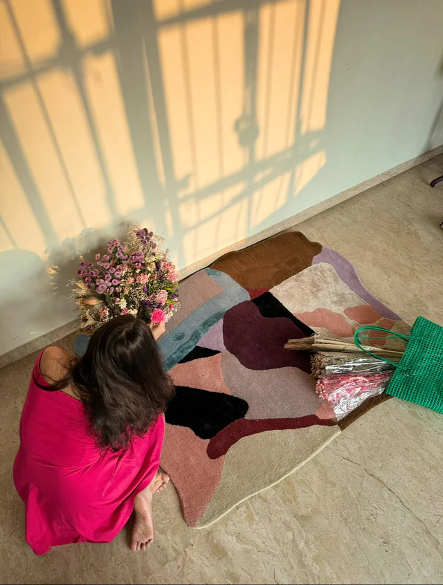 Multicolor Hand-Tufted Viscose Silk & Wool Rug