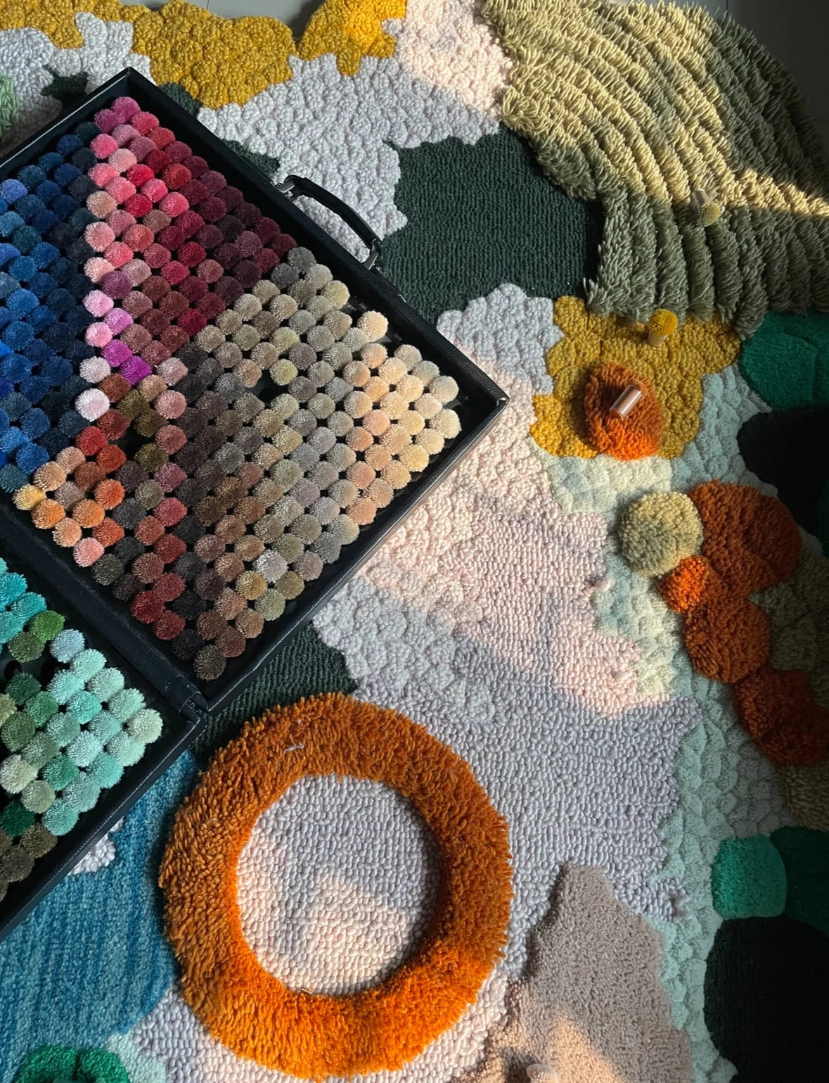 Multicolor High-Low Hand-Tufted Wool Rug