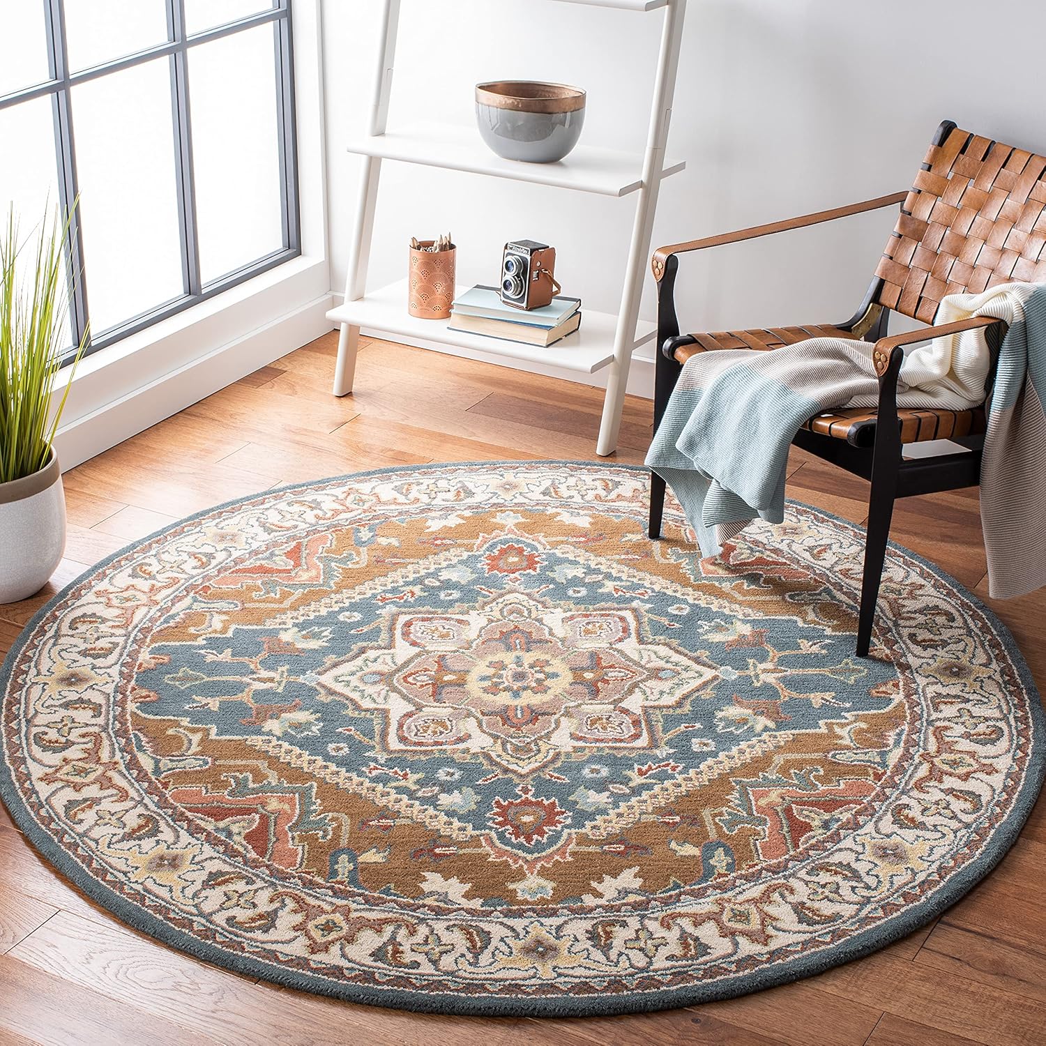 Isfahan Persian Tufted Round Carpet & Rug