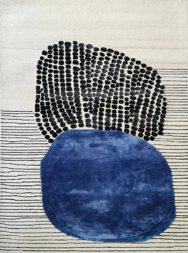 Ivory Viscose Silk & Wool Carpet & Rug