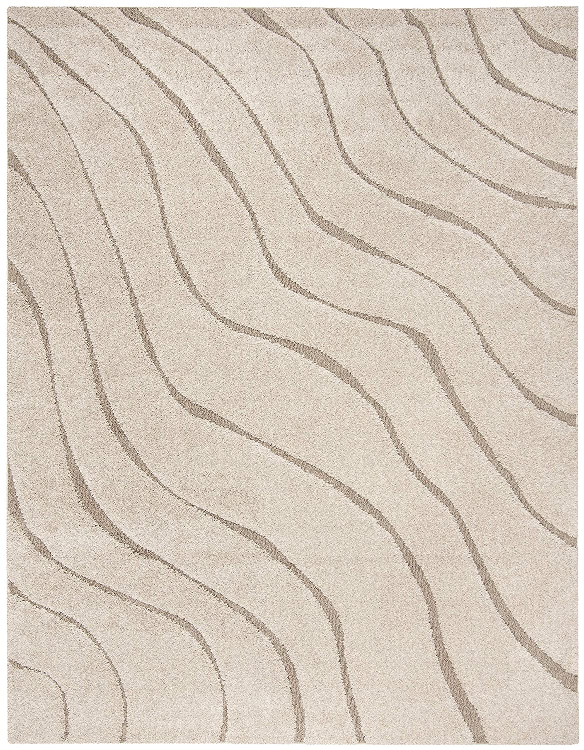 Ivory Wave Shaggy Carpet | Soft & Fluffy Microfiber Area Rug
