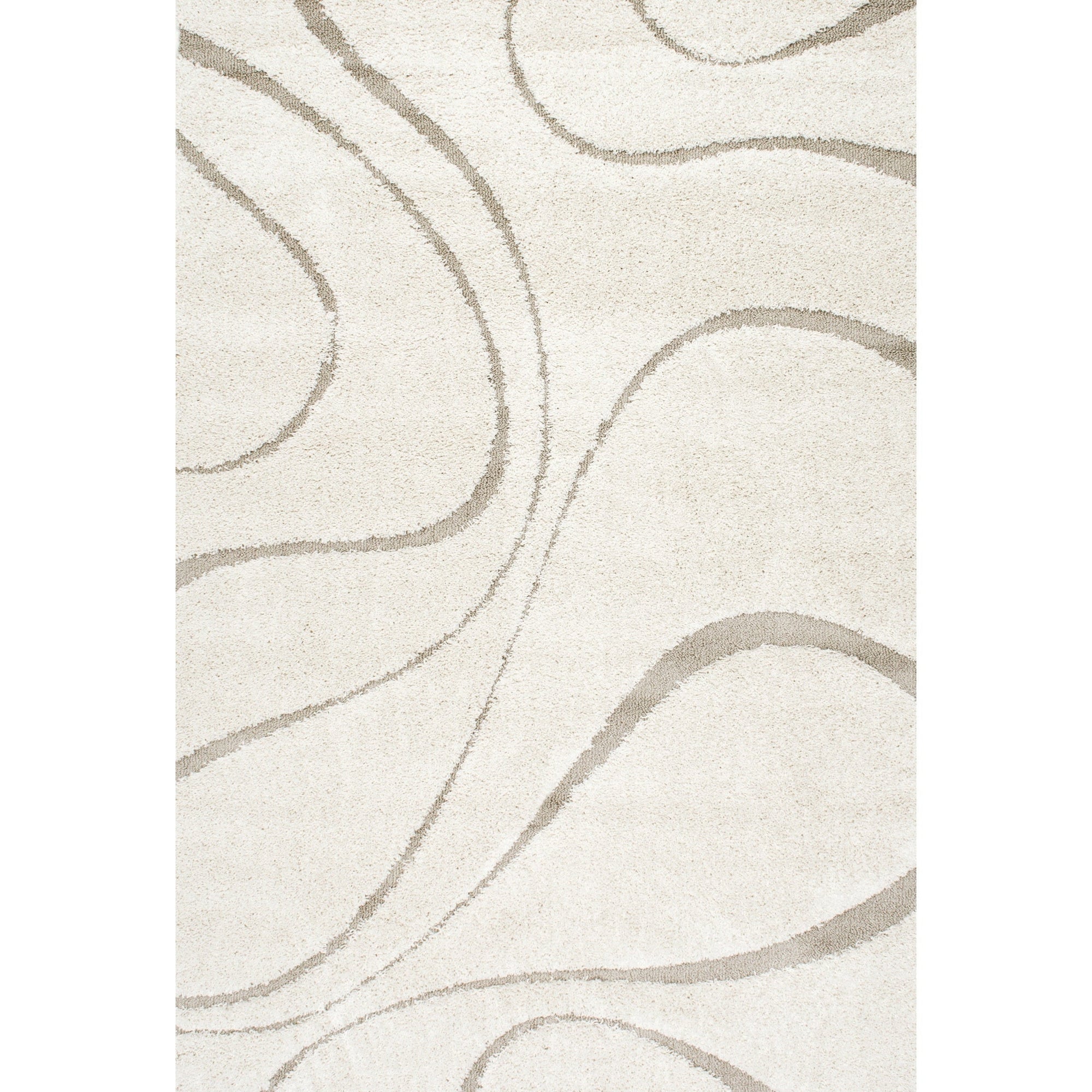 Cream Wave Shaggy Carpet | Soft & Fluffy Microfiber Area Rug