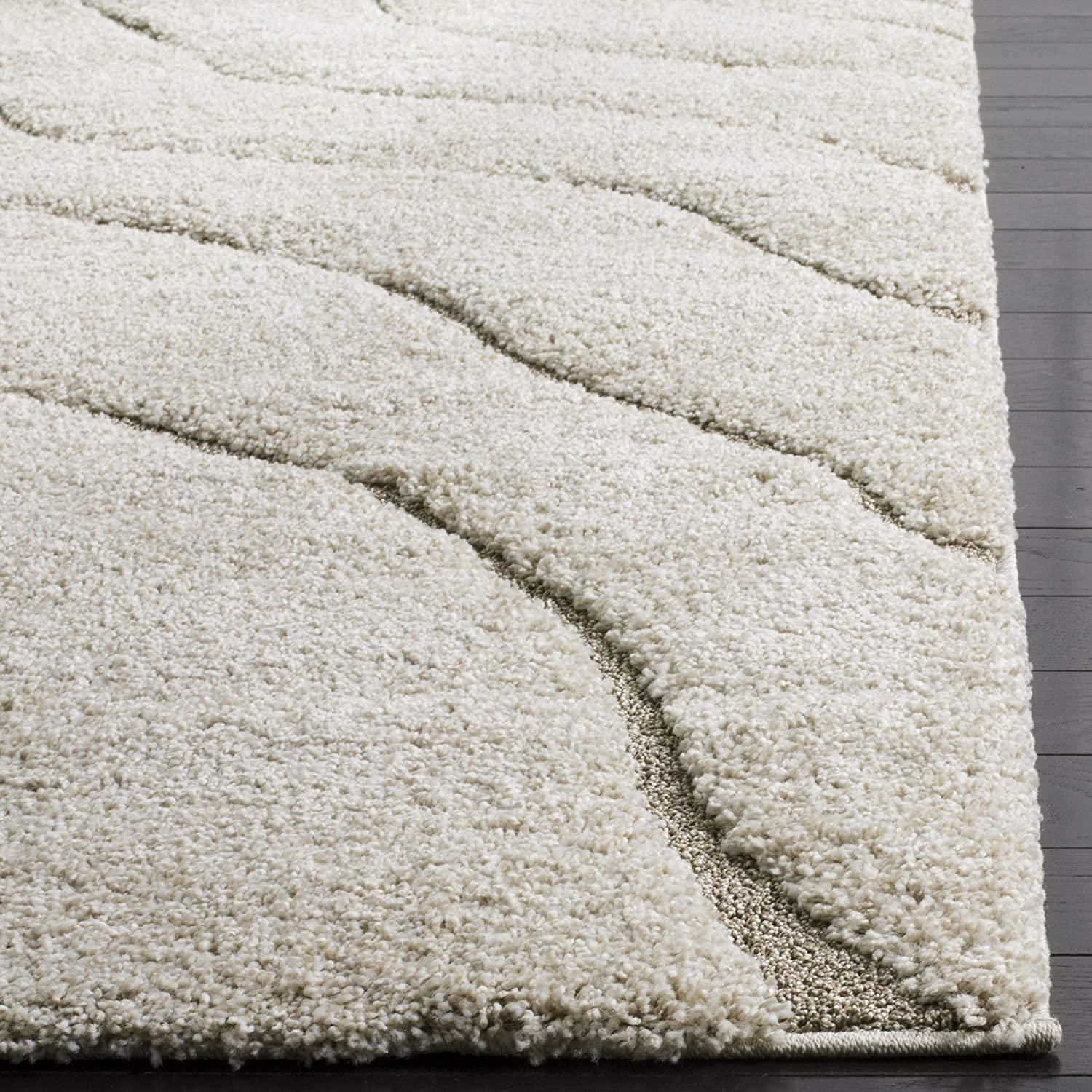 Ivory Wave Shaggy Carpet | Soft & Fluffy Microfiber Area Rug
