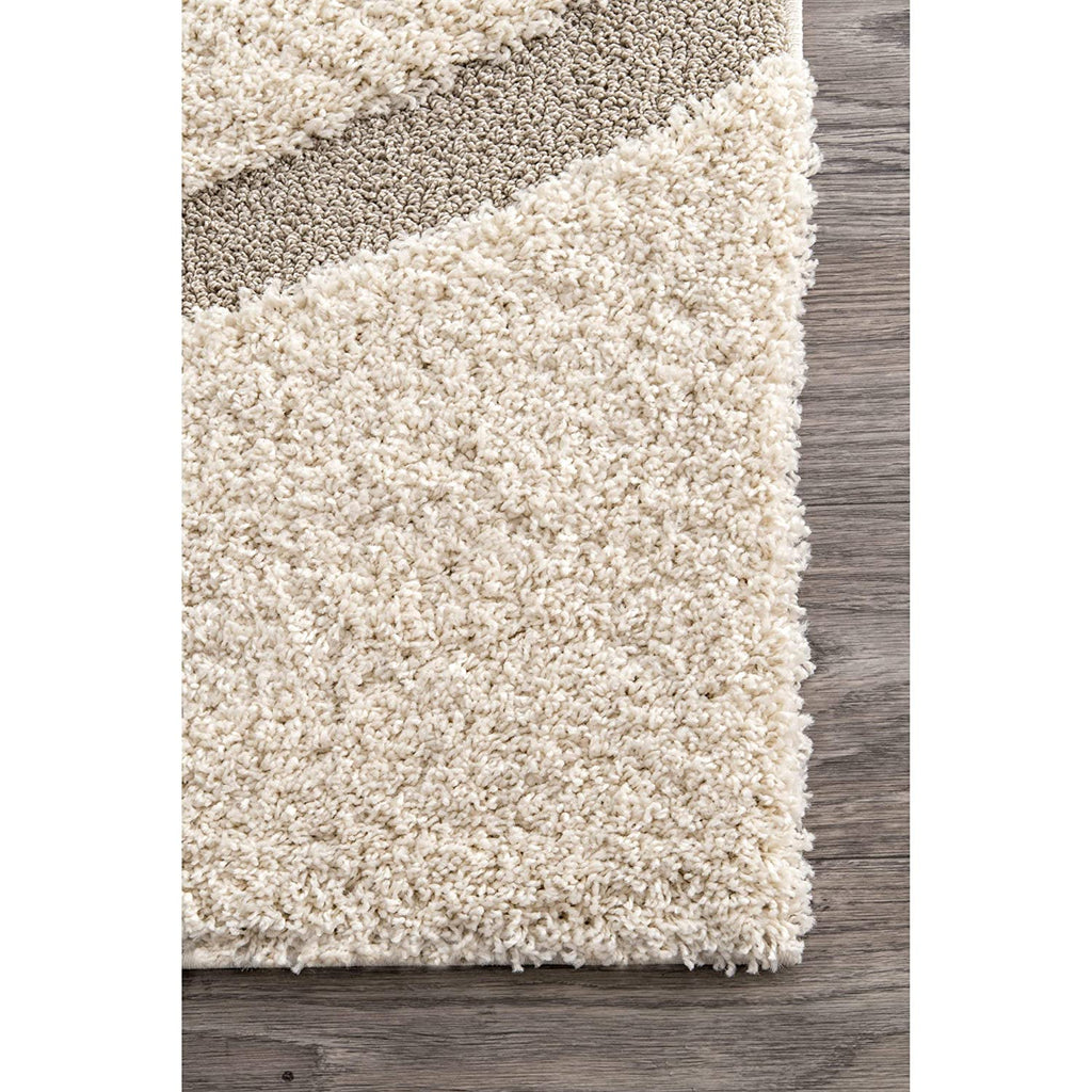 Cream Wave Shaggy Carpet | Soft & Fluffy Microfiber Area Rug