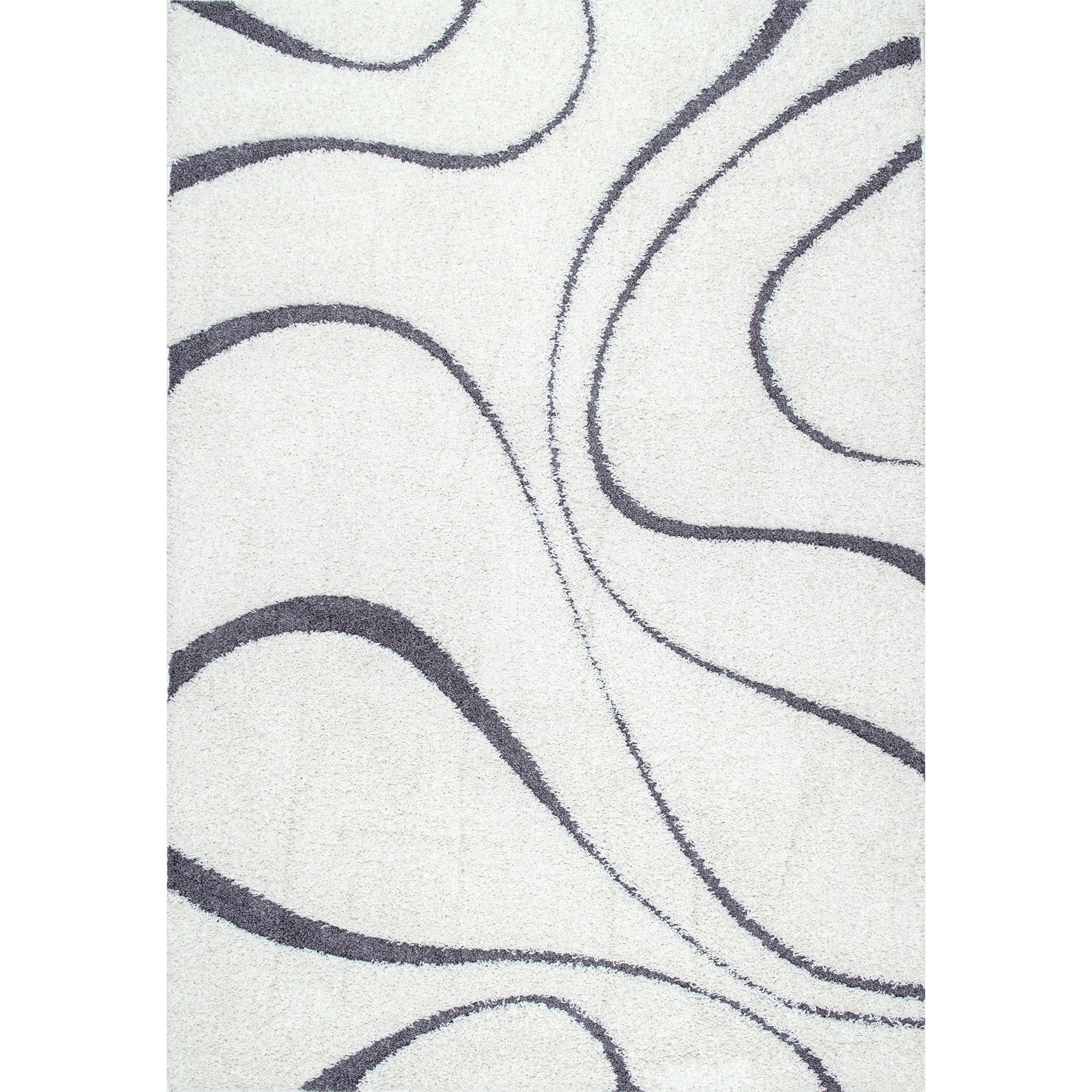 Ivory Wave Shaggy Carpet | Soft & Fluffy Microfiber Area Rug