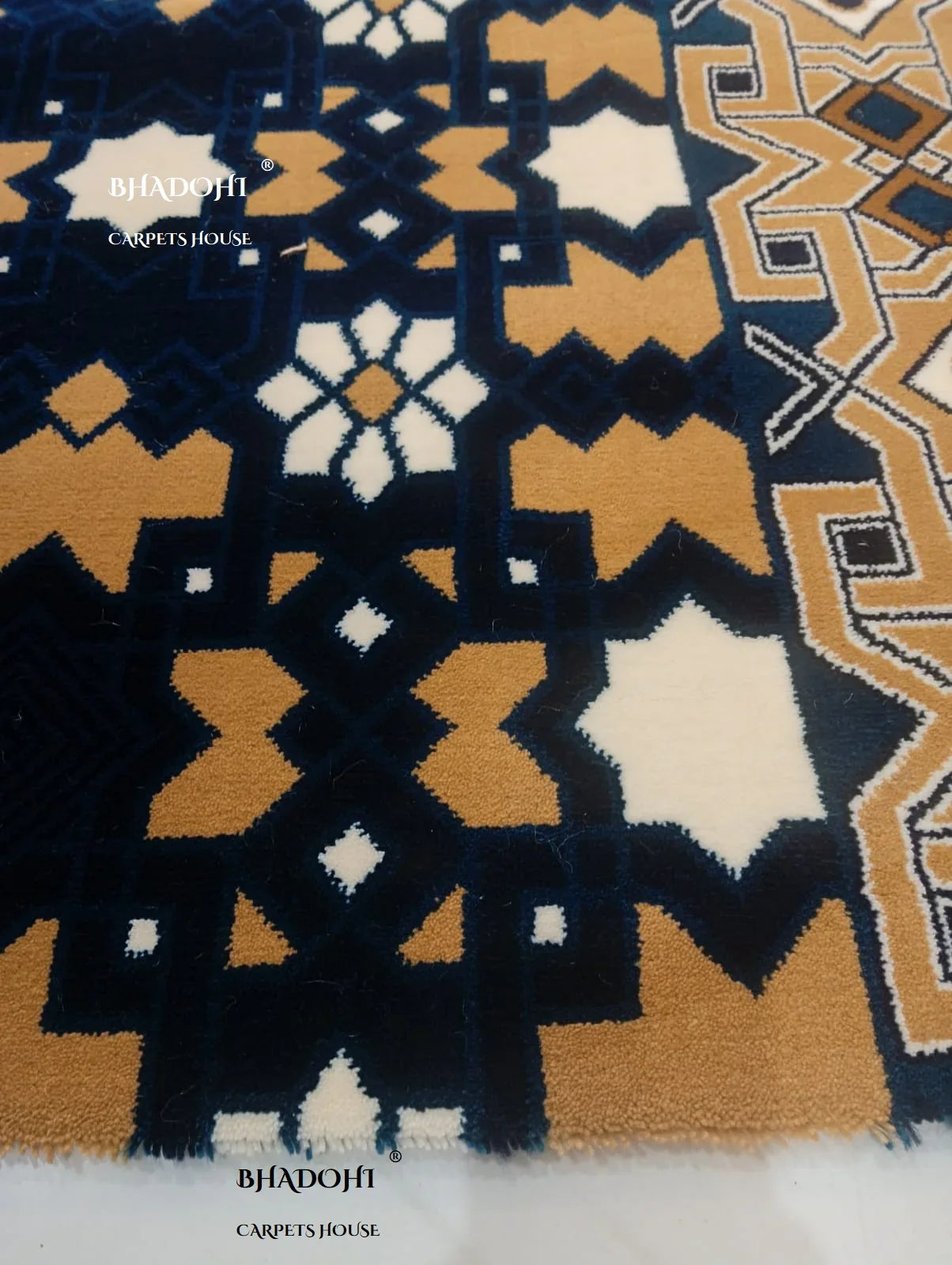 Navy Blue Turkish Janamaz Roll – Imported Masjid Carpet | 20 mm Ultra Soft & Luxurious Mosque Prayer Mat