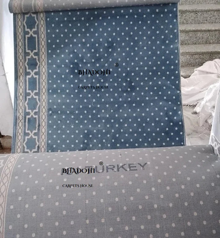 Sky Blue Turkish Janamaz Roll – Imported Masjid Carpet | 12mm Ultra Soft & Luxurious Mosque Prayer Mat