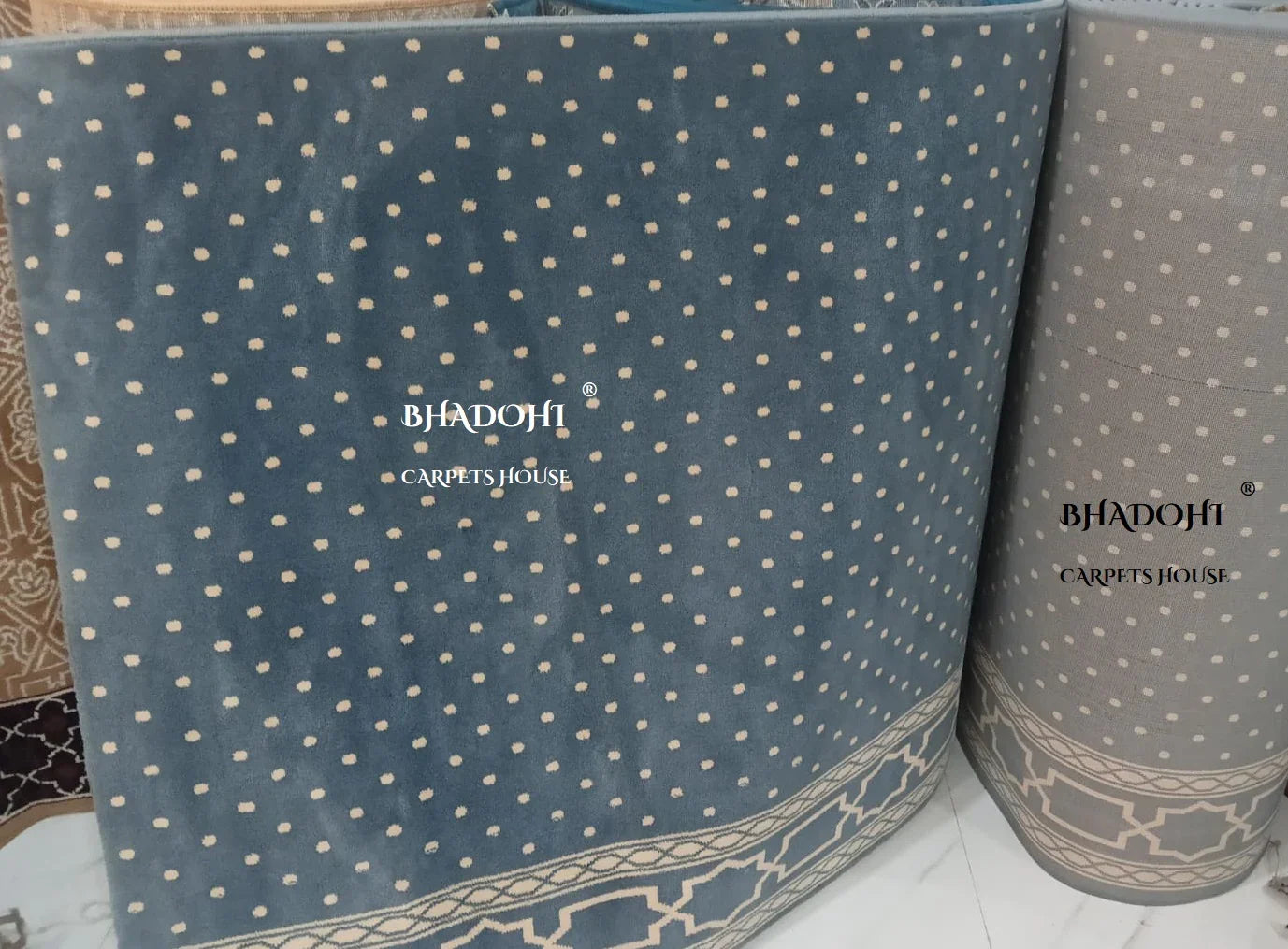 Sky Blue Turkish Janamaz Roll – Imported Masjid Carpet | 12mm Ultra Soft & Luxurious Mosque Prayer Mat