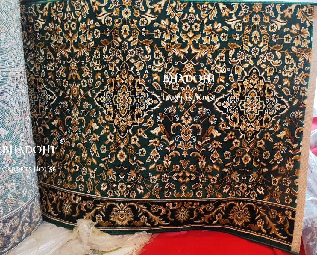 Green Turkish Janamaz Roll – Imported Masjid Carpet | 15 mm Ultra Soft & Luxurious Mosque Prayer Mat
